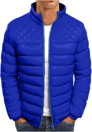 Ymosrh Mens Waterproof Jacket Men's Autumn Winter Zipper Warm Down Jacket Packable Light Coat Jackets for Men