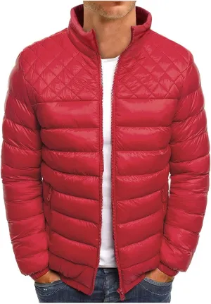 Ymosrh Mens Waterproof Jacket Men's Autumn Winter Zipper Warm Down Jacket Packable Light Coat Jackets for Men